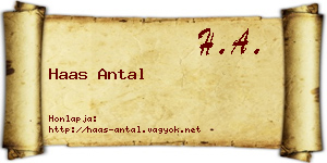 Haas Antal névjegykártya